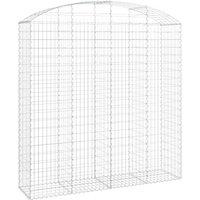 Berkfield Home Arched Gabion Basket 200x50x200/220 cm Galvanised Iron in Silver