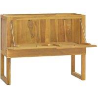 Berkfield Home Bathroom Cabinet 90x45x75 cm Solid Wood Teak in Brown | Size: 90 x 45 x 75 cm