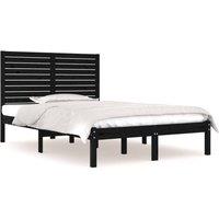 Berkfield Home Bed Frame Black Solid Wood 140x190 cm