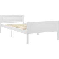 Berkfield Home Bed Frame Solid Pinewood White 90x200 cm