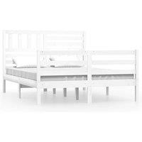 Berkfield Home Bed Frame White 120x190 cm Small Double Solid Wood