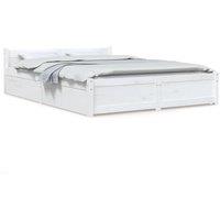 Berkfield Home Bed Frame with Drawers White 140x200 cm