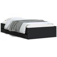 Berkfield Home Bed Frame with Drawers without Mattress Black 90x190 cm Single