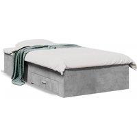 Berkfield Home Bed Frame with Drawers without Mattress Concrete Grey 90x200 cm