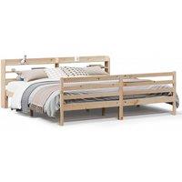 Berkfield Home Bed Frame with Headboard without Mattress 180x200 cm Super King in Natural
