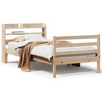Berkfield Home Bed Frame with Headboard without Mattress 90x190 cm Single in Natural