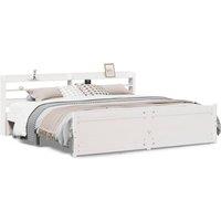 Berkfield Home Bed Frame with Headboard without Mattress White 180x200 cm Super King