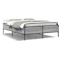 Berkfield Home Bed Frame without Mattress Grey Sonoma 120x190 cm Small Double
