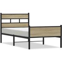 Berkfield Home Bed Frame without Mattress Sonoma Oak 90x200 cm Engineered Wood in Brown