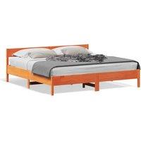 Berkfield Home Bed Frame Frame Wax Brown 180x200 cm Super King Solid Wood Pine