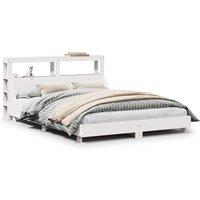 Berkfield Home Bed Frame without Mattress White 120x200 cm Solid Wood Pine | Size: Small Double