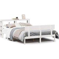 Berkfield Home Bed Frame without Mattress White 120x200 cm Solid Wood Pine | Size: Small Double
