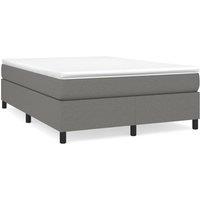 Berkfield Home Box Spring Bed Frame Dark Grey 135x190 cm Double Fabric