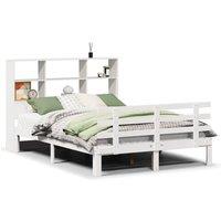 Berkfield Home Bookcase Bed without Mattress White 160x200cm Solid Wood Pine | Size: 160x200 cm