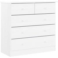 Berkfield Home Chest of Drawers ALTA White 77x35x73 cm Solid Wood Pine | Size: 77 x 35 x 73 cm
