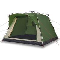 Berkfield Home Camping Tent Cabin 4-Person Green Quick Release