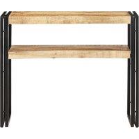 Berkfield Home Console Table 90x30x75 cm Rough Mango Wood in Brown | Size: 90 x 30 x 75 cm