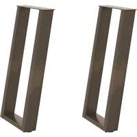 Berkfield Home Console Table Legs U-Shaped 2 pcs Natural Steel 38x(72-73) cm Steel in Brown