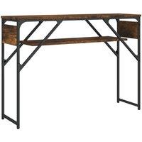 Berkfield Home Console Table with Shelf Smoked Oak 105x30x75cm Engineered Wood in Brown | Size: 105 x 30 x 75 cm