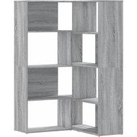 Berkfield Home Corner Bookcase 4-Tier Grey Sonoma 85x85x140 cm Engineered Wood | Size: 85 x 85 x 140 cm