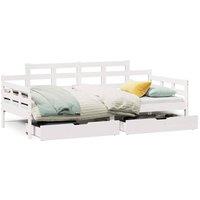 Berkfield Home Daybed with Drawers without Mattress White 90x200 cm Solid Wood