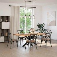 Berkfield Home Dining Table Leg Spider Shape Black 120x68x(72-73) cm Steel