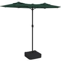 Berkfield Home Double-Head Parasol with LEDs Green 316x240 cm