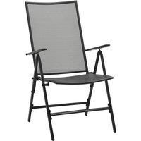 Berkfield Home Folding Mesh Chairs 4 pcs Steel Anthracite in Black