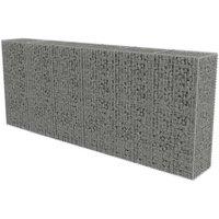 Berkfield Home Gabion Wall with Covers Galvanised Steel 300x50x150 cm in Silver | Size: 300 x 50 x 150 cm