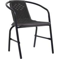 Berkfield Home Garden Chairs 8 pcs Plastic Rattan & Steel 110 kg in Black