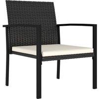 Berkfield Home Garden Dining Chairs 2 pcs Poly Rattan Black