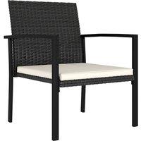 Berkfield Home Garden Dining Chairs 4 pcs Poly Rattan Black