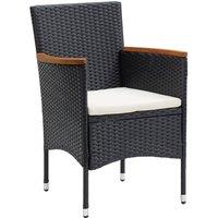 Berkfield Home Garden Dining Chairs 4 pcs Poly Rattan Black