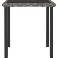 Berkfield Home Garden Dining Table Grey 70x70x73 cm Poly Rattan | Size: 70 x 70 x 73 cm