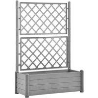 Berkfield Home Garden Planter with Trellis 100x43x142 cm PP Stone Grey | Size: 100 x 43 x 142 cm