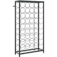 Berkfield Home Wine Rack for 45 Bottles Black 54x18x100 cm Wrought Iron | Size: 54 x 18 x 100 cm