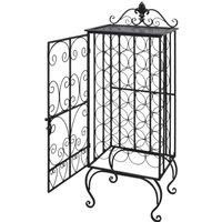 Berkfield Home Wine Rack for 28 Bottles Metal in Black