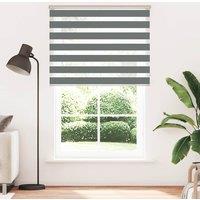 Berkfield Home Zebra Blind Dark Grey 150x200 cm Fabric Width 145.9 cm Polyester