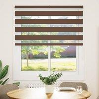 Berkfield Home Zebra Blind Brown 135x100 cm Fabric Width 130.9 cm Polyester