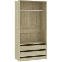 Berkfield Home Wardrobe Sonoma Oak 100x50x200 cm Engineered Wood in Light Oak | Size: 100 x 50 x 200 cm