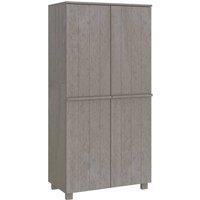 Berkfield Home Wardrobe HAMAR Light Grey 89x50x180 cm Solid Wood Pine | Size: 89 x 50 x 180 cm
