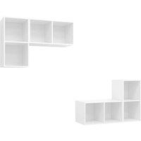 Berkfield Home Wall-mounted TV Cabinets 4 pcs White Engineered Wood