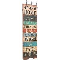 Berkfield Home Wall-mounted Coat Rack with 6 Hooks 120x40 cm HOME IS