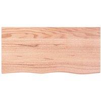 Berkfield Home Wall Shelf Light Brown 100x50x2 cm Treated Solid Wood Oak | Size: 100 x 50 x 2 cm