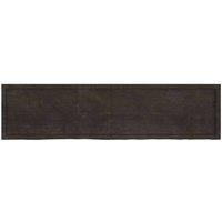 Berkfield Home Wall Shelf Dark Grey 200x50x(2-6) cm Treated Solid Wood Oak