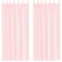 Berkfield Home Voile Curtains with Loops 2 pcs Light Pink 140x245 cm