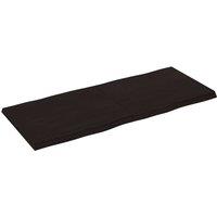 Berkfield Home Table Top Dark Grey 120x50x(2-4) cm Treated Solid Wood Live Edge in Brown
