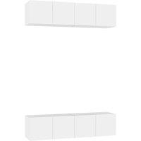 Berkfield Home TV Cabinets 4 pcs White 60x30x30 cm Engineered Wood | Size: 60 x 30 x 30 cm