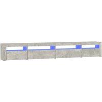 Berkfield Home TV Cabinet with LED Lights Concrete Grey 270x35x40 cm | Size: 270 x 35 x 40 cm