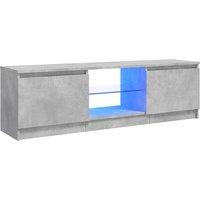 Berkfield Home TV Cabinet with LED Lights Concrete Grey 120x30x35.5 cm